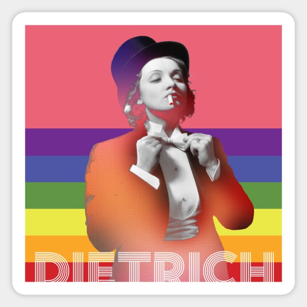 Rainbow Marlene Dietrich Sticker by Dez53